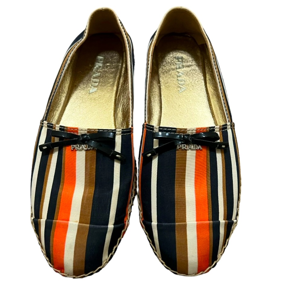 PRADA Canvas Striped Espadrilles
